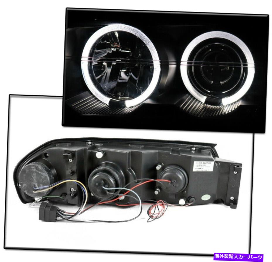 USヘッドライト 2000-2005のシボレーインパラブラックハローLEDプロジェクターヘッドライトW / Blue DRLランプ FOR 2000-2005 CHEVY IMPALA BLACK HALO LED PROJECTOR HEADLIGHTS W/BLUE DRL LAMPS【並行輸入品】