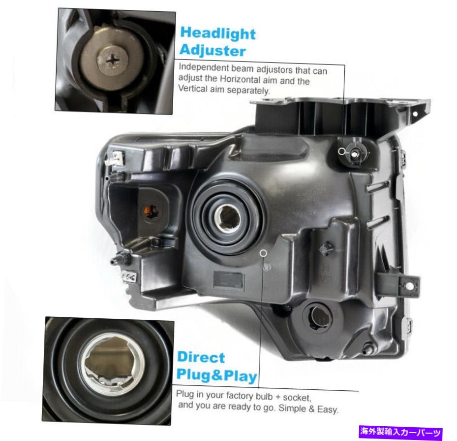 USヘッドライト 09-14フォードF-150 F150トラックブラック/スモークレンズヘッドライトランプW / LED DRL信号 For 09-14 Ford F-150 F150 Truck Black/Smoke Lens Headlight Lamp w/LED DRL Signal【並行輸入品】 45,080円
