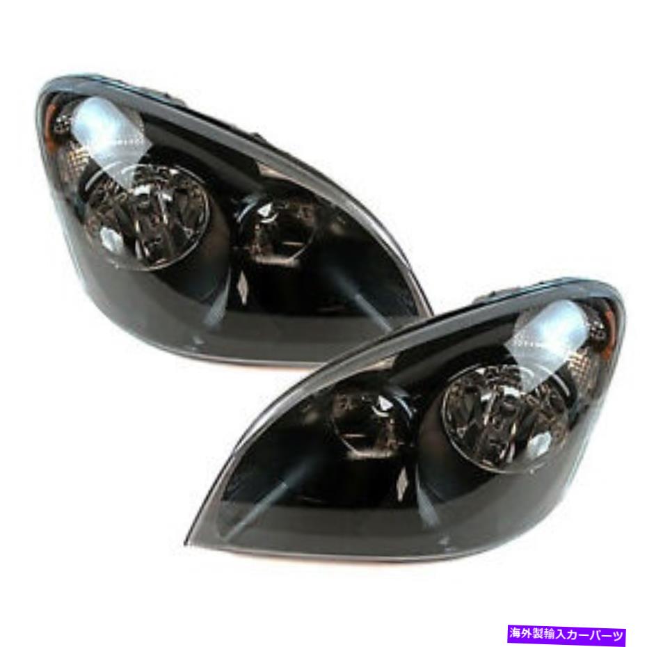 USヘッドライト ハロゲンヘッドライトセットブラックベゼルペアフィット2008-2016 FreightLiner Cascadia Halogen Headlights Set Black Bezel Pair Fits 2008-2016 Freightliner Cascadia【並行輸入品】