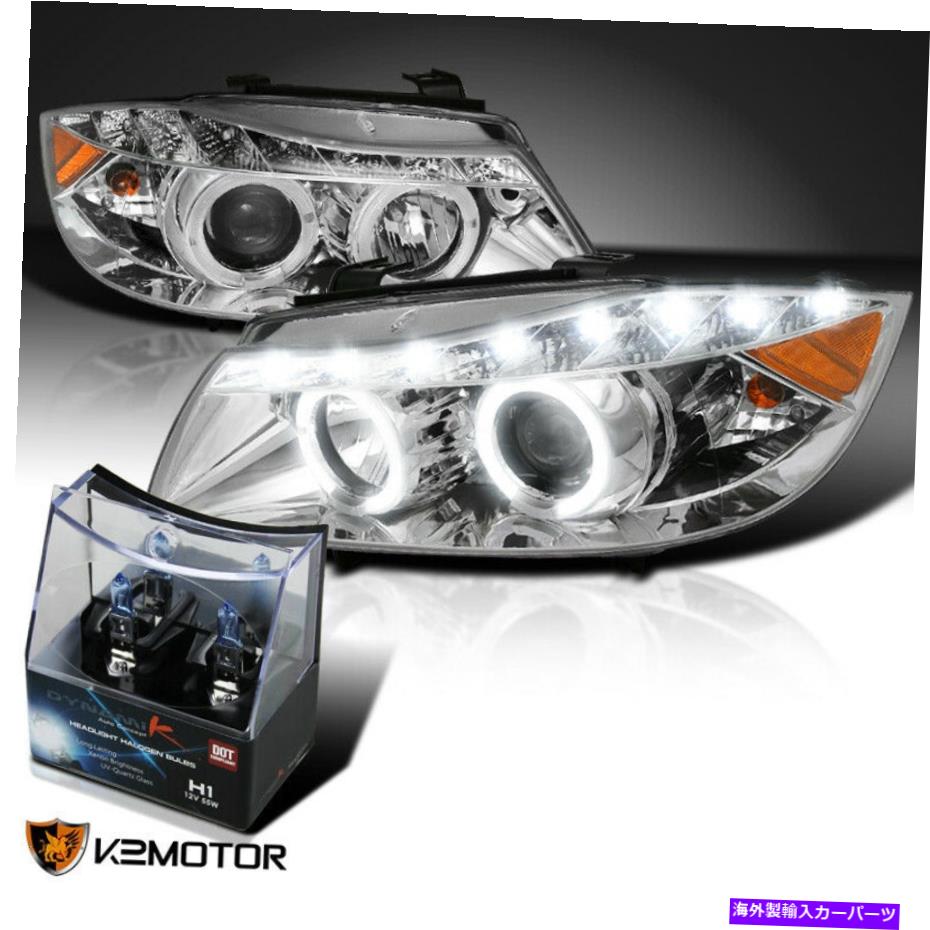 USヘッドライト 2006年から2008年のBMW E90 320 M3 Clear Haloプロジェクターヘッドライト+ H1ハロゲン電球 For 2006-2008 BMW E90 320 M3 Clear Halo Projector Headlights+H1 Halogen Bulbs【並行輸入品】|Us Custom Parts Shop USDM
