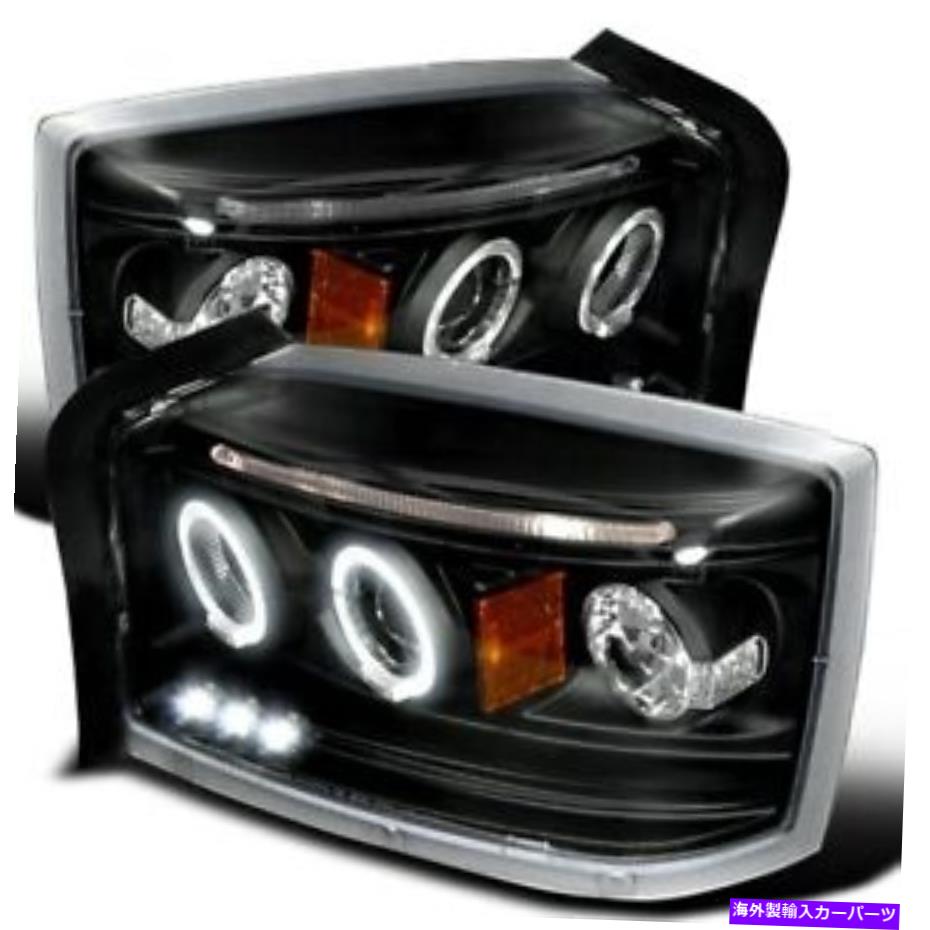 USヘッドライト Dodge Dakota 2005-2007 LED Halo専用プロジェクターヘッドライトブラック FITS DODGE DAKOTA 2005-2007 LED HALO EXCLUSIVE PROJECTOR HEADLIGHTS BLACK【並行輸入品】