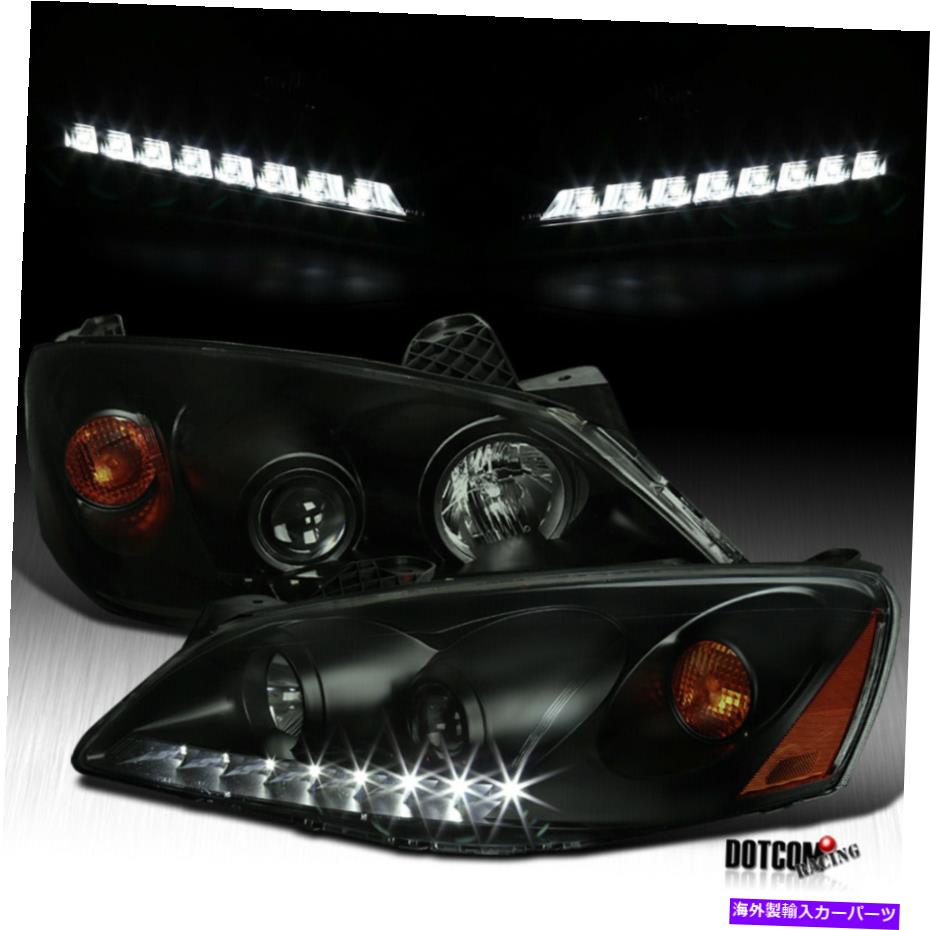 USヘッドライト 2005-2010 Pontiac G6 LED DRLプロジェクターヘッドライト左+右 Black Smoke For 2005-2010 Pontiac G6 LED DRL Projector Headlights Left+Right【並行輸入品】