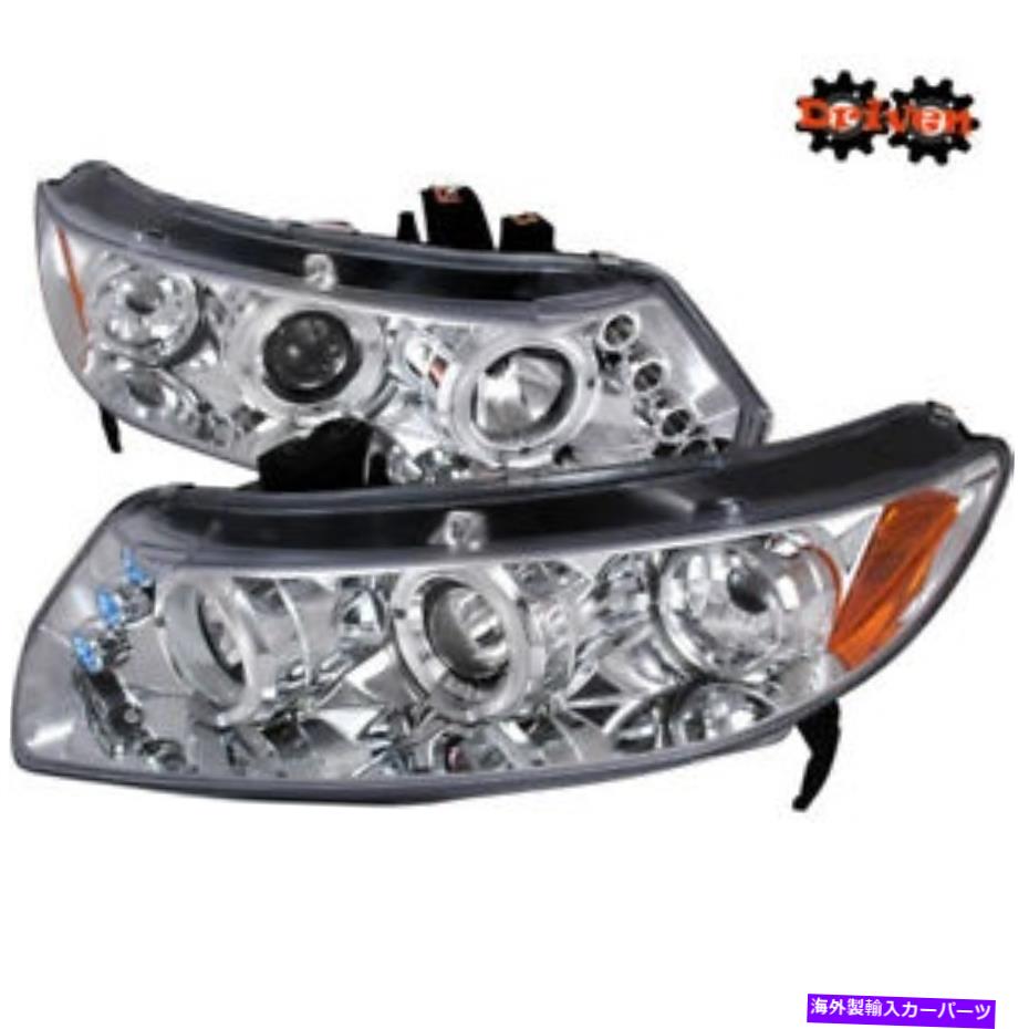 USヘッドライト ホンダシビック06-11 2DR FA FGクーペプロジェクターヘッドライトHalo LEDブラッククロム For Honda Civic 06-11 2dr FA FG Coupe Projector Headlights Halo LED Black Chrome【並行輸入品】|Us Custom Parts Shop USDM