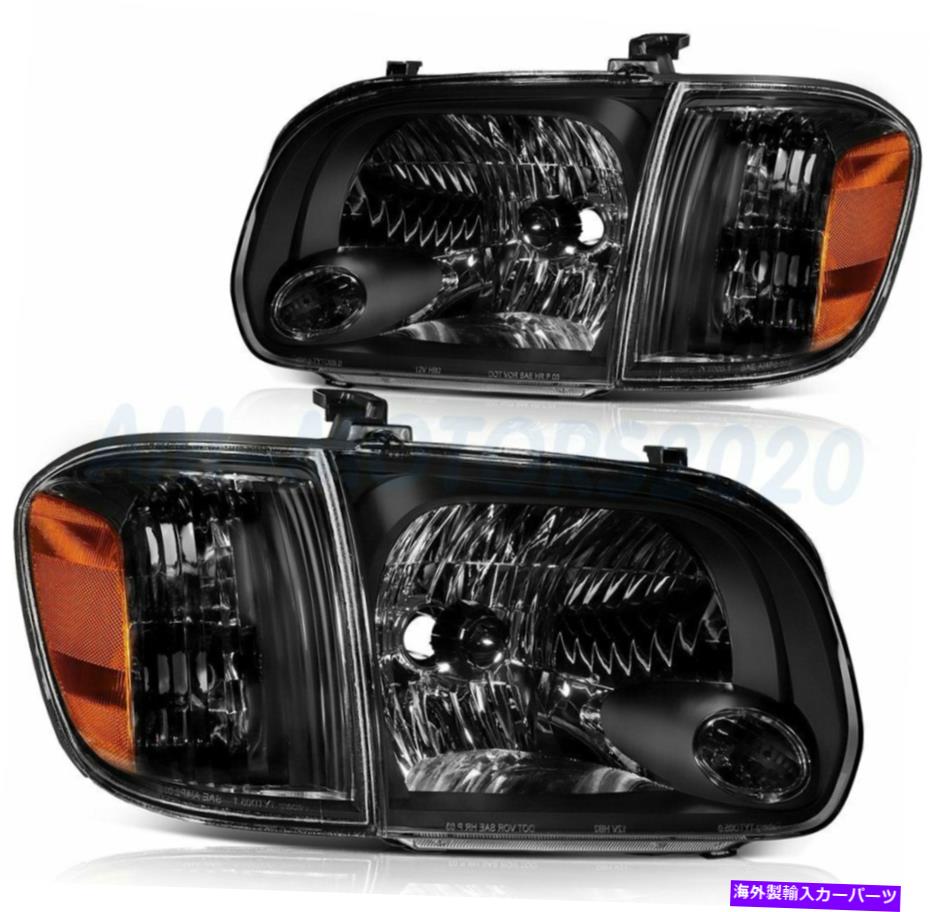 USヘッドライト 05-06トヨタツンドラ07セコイア交換黒ヘッドライト左+右ランプ For 05-06 Toyota Tundra 07 Sequoia Replacement Black Headlights Left+Right Lamps【並行輸入品】