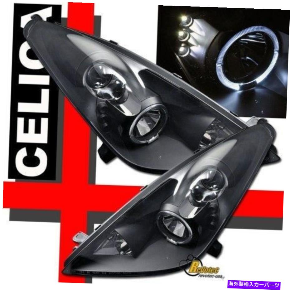 USヘッドライト Halo Angel Eye LEDブラックプロジェクターヘッドライト1ペア2000-2005トヨタセリカ Halo Angel Eye LED Black Projector Headlights 1 Pair For 2000-2005 Toyota Celica【並行輸入品】|Us Custom Parts Shop USDM