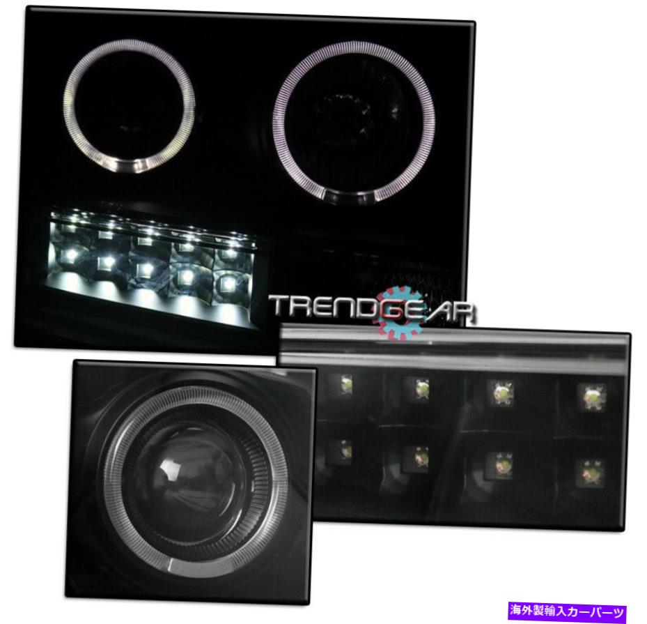 USヘッドライト 99-04ジープグランドチェロキーハローLEDプロジェクターヘッドライトヘッドランプランプブラック FOR 99-04 JEEP GRAND CHEROKEE HALO LED PROJECTOR HEADLIGHTS HEADLAMP LAMP BLACK【並行輸入品】