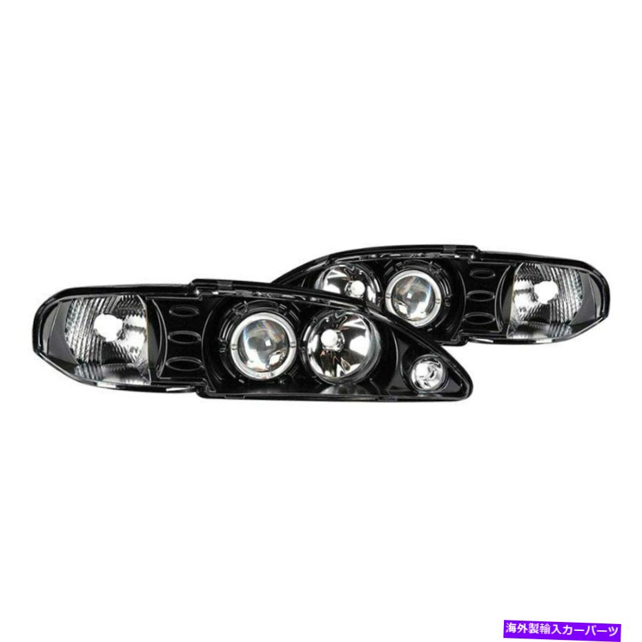 USヘッドライト フォードマスタング94-98 CGブラックハロープロジェクターヘッドライトW駐車場LED For Ford Mustang 94-98 CG Black Halo Projector Headlights w Parking LEDs【並行輸入品】 47,681円