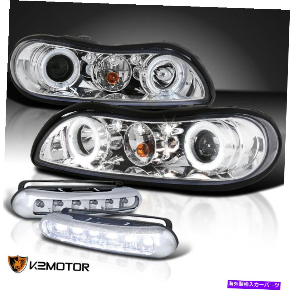 USヘッドライト 97-03 Chevy Malibu Chrome Haloプロジェクターヘッドライト+ランニング日時LED霧 97-03 Chevy Malibu Chrome Halo Projector Headlights+Running Daytime LED Fog【並行輸入品】|Us Custom Parts Shop USDM