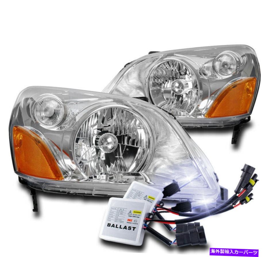 USヘッドライト 2003年2004年2005ホンダパイロットクロームクリスタルスタイルヘッドライトランプ+ 10KキセノンHID FOR 2003 2004 2005 HONDA PILOT CHROME CRYSTAL STYLE HEADLIGHT LAMP+10K XENON HID【並行輸入品】