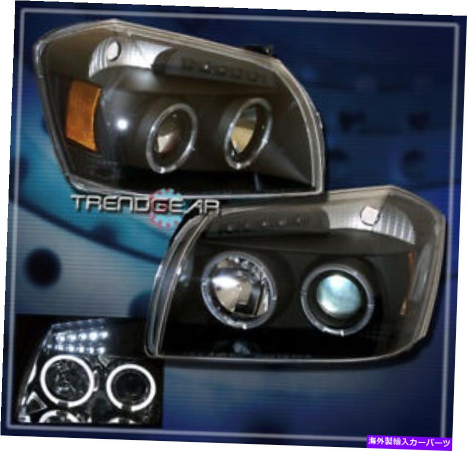 USヘッドライト 2005年2006年2007年マグナムツインハローLEDプロジェクターヘッドライトブラックフロントワゴン FOR 2005 2006 2007 MAGNUM TWIN HALO LED PROJECTOR HEADLIGHTS BLACK FRONT WAGON【並行輸入品】