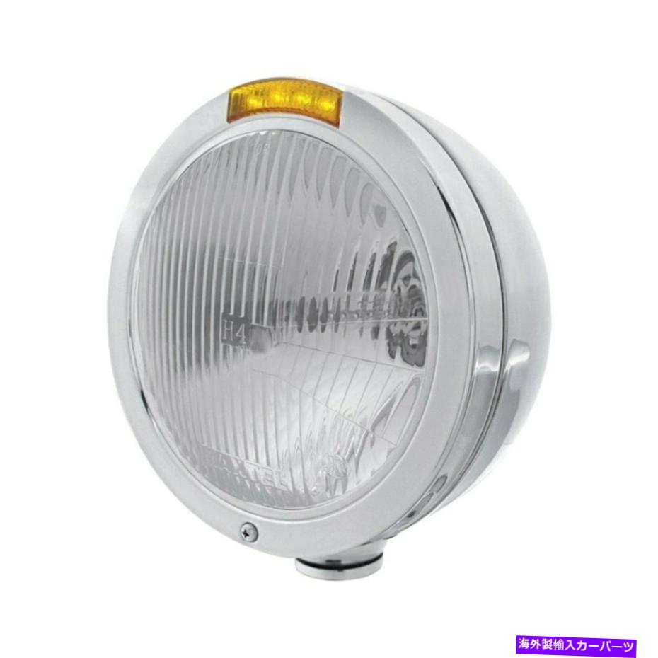 USヘッドライト ヘッドライト7「ラウンドクロムクラシックスタイル「弾丸」ユーロヘッドライトW琥珀色LEDターン Headlight 7\