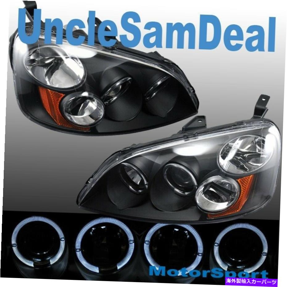 USヘッドライト 01-03 Honda Civic Dual Halo Rims Angel Eye Clear Projectorヘッドライトブラック FOR 01-03 HONDA CIVIC DUAL HALO RIMS ANGEL EYE CLEAR PROJECTOR HEADLIGHTS BLACK【並行輸入品】|Us Custom Parts Shop USDM