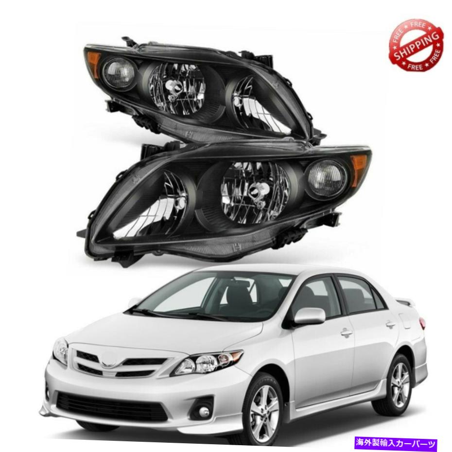 USヘッドライト トヨタカローラブラックヘッドライトヘッドランプドライバー＆旅客セット用09~10 For 09-10 For Toyota Corolla Black Headlights Headlamps Driver & Passenger Set【並行輸入品】