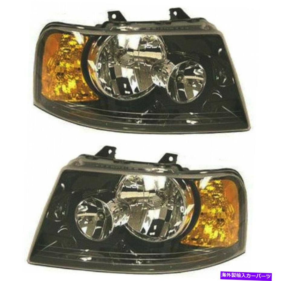 USヘッドライト Ford Expedition Headlightアセンブリ2003-2006ペアブラックカプ For Ford Expedition Headlight Assembly 2003-2006 Pair Black CAPA【並行輸入品】｜Us Custom Parts Shop USDM