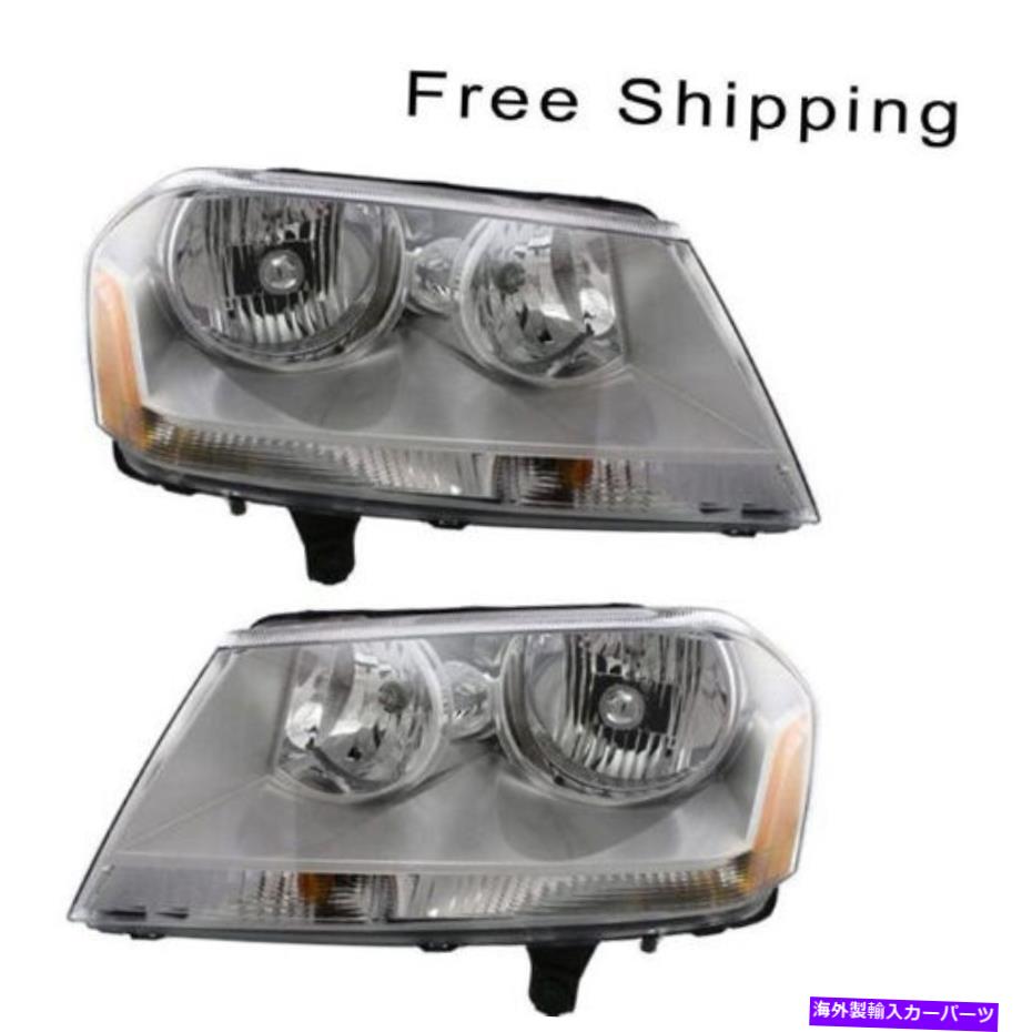 USヘッドライト ハロゲンヘッドランプアセンブリセット2 LH＆RHサイドフィット2008-2014 Dodge Avenger Halogen Head Lamp Assembly Set of 2 LH & RH Side Fits 2008-2014 Dodge Avenger【並行輸入品】