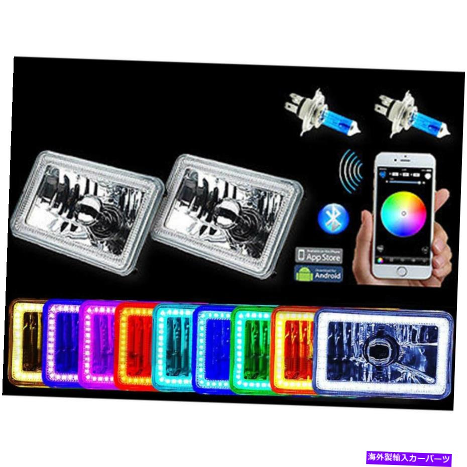 USヘッドライト 4×6 "BluetoothカラーチェンジRGB SMD LEDハローエンジェルアイヘッドライト電球ペア 4X6" BLUETOOTH Color Change RGB SMD LED Halo Angel Eye Headlight Light Bulb Pair【並行輸入品】|Us Custom Parts Shop USDM