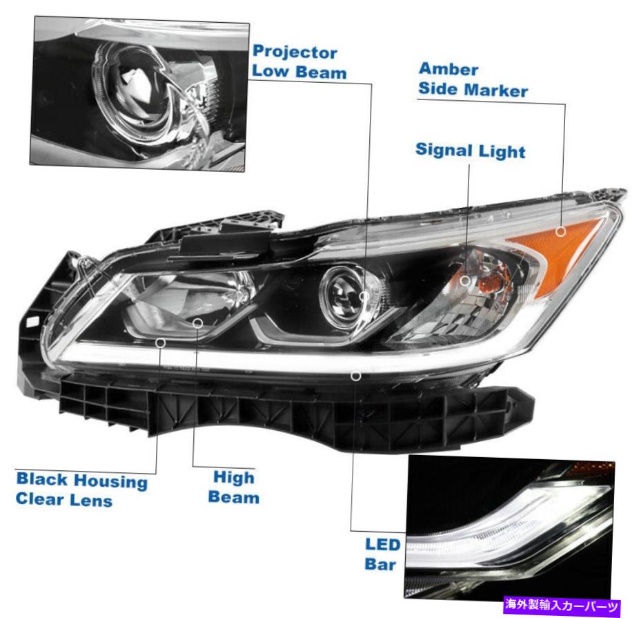 USヘッドライト 16-17 Honda Accord Sedan EX-Lプロジェクターヘッドライトランプクロームドライバー左LH For 16-17 Honda Accord Sedan EX-L Projector Headlight Lamp Chrome Driver Left LH【並行輸入品】