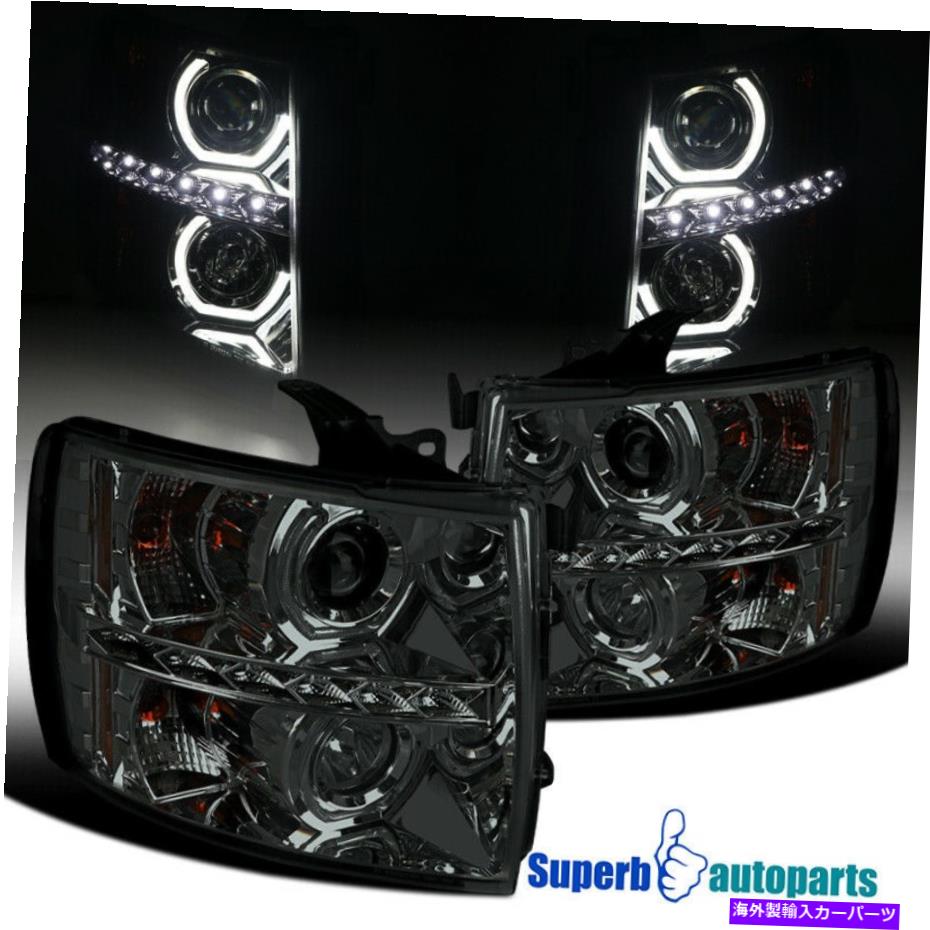 USヘッドライト 2007年から2014年のシボレーSilverado LED U-Halo Smoke Tinted Projectorヘッドライトランプ For 2007-2014 Chevy Silverado LED U-Halo Smoke Tinted Projector Headlights Lamps【並行輸入品】｜Us Custom Parts Shop USDM