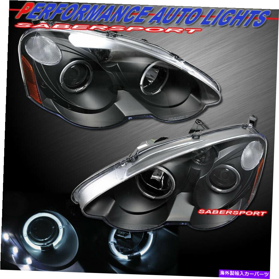 USヘッドライト ペアイーグルの目（黒）デュアルハロープロジェクターヘッドライトW / LED 02-04 Acura RSX Pair Eagle Eyes (Black) Dual Halo Projector Headlights w/ LED 02-04 Acura RSX【並行輸入品】