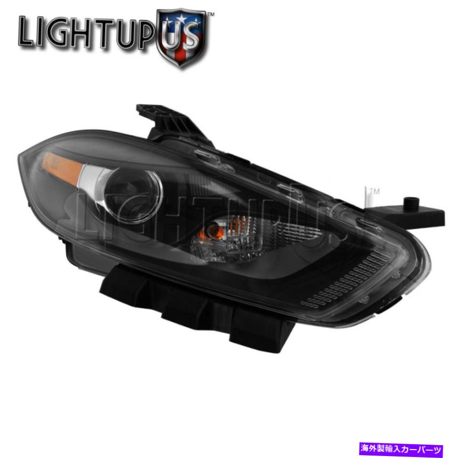 USヘッドライト 2013年から2015年のDodge Dartのための右助手席側黒色トリムハロゲンヘッドライト Right Passenger Side Black Trim Halogen Head Light for 2013-2015 DODGE DART【並行輸入品】