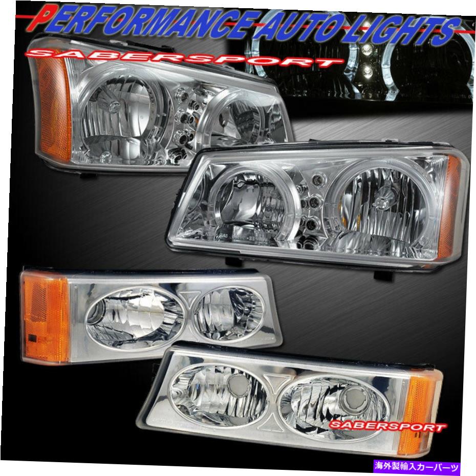 USヘッドライト 2003-2006 Silveradoのための公園信号ライトW /公園のシグナルライトのセット Set of Euro Clear Halo Headlights w/ Park Signal Lights for 2003-2006 Silverado【並行輸入品】|Us Custom Parts Shop USDM