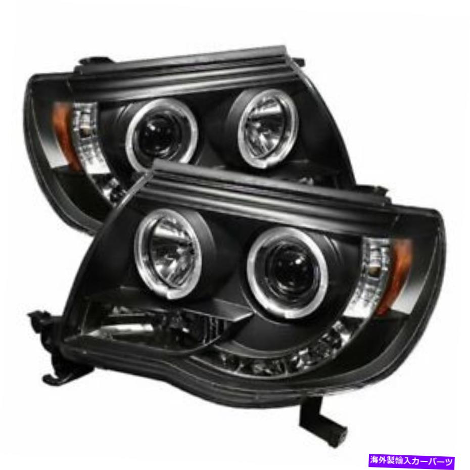 USヘッドライト スパイダーオートトヨタタコマブラックハロゲンLEDプロジェクターヘッドライト Spyder Auto Toyota Tacoma Black Halogen LED Projector Headlight【並行輸入品】