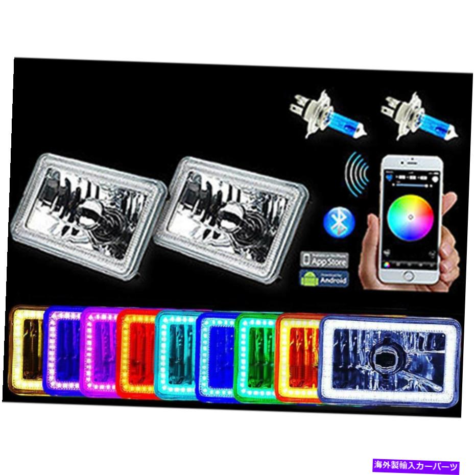 USヘッドライト 4×6 "BluetoothカラーチェンジRGB SMD LEDハローエンジェルアイヘッドライト電球ペア 4X6" BLUETOOTH Color Change RGB SMD LED Halo Angel Eye Headlight Light Bulb Pair【並行輸入品】|Us Custom Parts Shop USDM