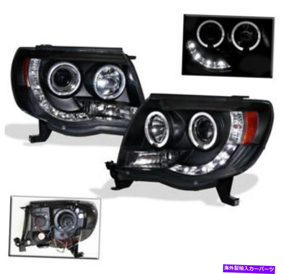USヘッドライト 2005-2011トヨタタコマトラックブラックハローDRL LEDプロジェクターヘッドライトランプペア 2005-2011 TOYOTA TACOMA TRUCK BLACK HALO DRL LED PROJECTOR HEAD LIGHTS LAMP PAIR【並行輸入品】｜Us Custom Parts Shop USDM