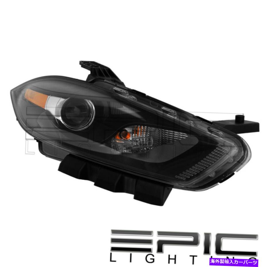 USヘッドライト 2013-2015のための右助手席側黒色トリムハロゲンヘッドランプ Right Passenger Side Black Trim Halogen Head Lamp for 2013-2015 DODGE DART【並行輸入品】