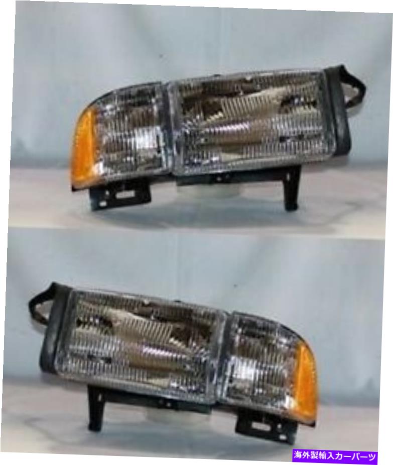 USヘッドライト 1994-2002のドッジRAMの左右のヘッドライトペア（フルサイズ;ノンスポーツ） Right and Left Side Headlight PAIR For 1994-2002 Dodge Ram (Full Size;Non-Sport)【並行輸入品】｜Us Custom Parts Shop USDM