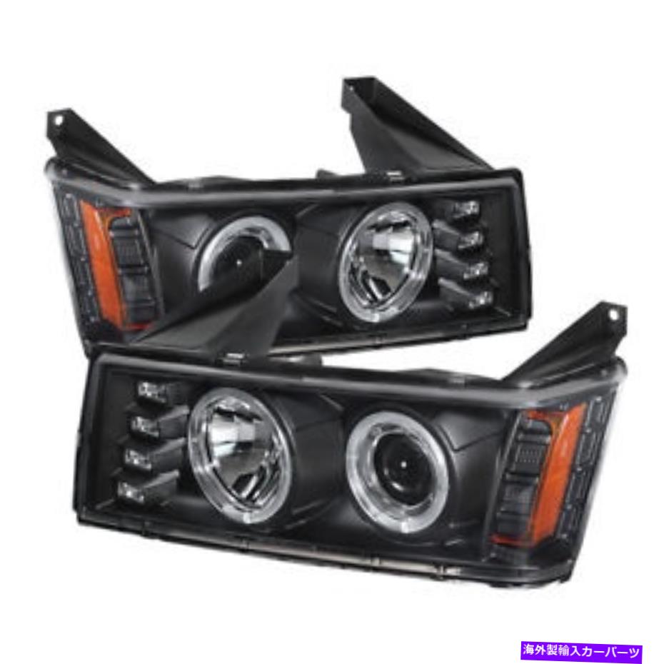 USヘッドライト Chevy 04-12 Colorado Black Dual HaloプロジェクターヘッドライトGMCキャニオン Chevy 04-12 Colorado Black Dual Halo Projector Headlights Fits GMC Canyon【並行輸入品】|Us Custom Parts Shop USDM