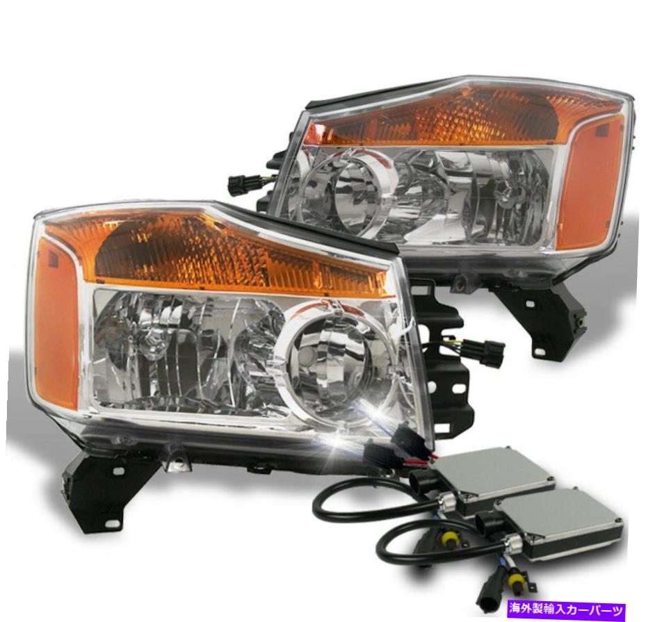 USヘッドライト Crystal Chrome / Amber Headlight W / 8K HIDキット2005年から2007年アルマダ/ 2004-2015タイタン CRYSTAL CHROME/AMBER HEADLIGHT W/8K HID KIT FOR 2005-2007 ARMADA/2004-2015 TITAN【並行輸入品】