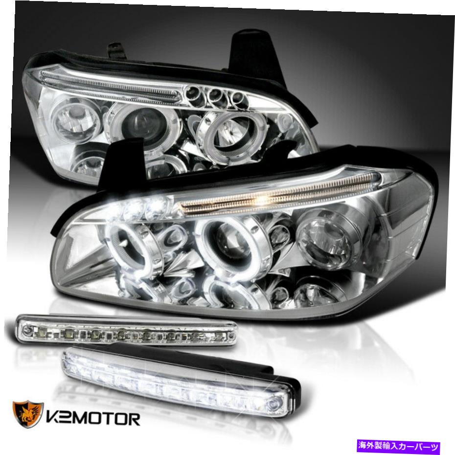 USヘッドライト 2000-2001のMaxima Chrome Haloプロジェクターヘッドライト+ 8-LED昼間ランニングランプ For 2000-2001 Maxima Chrome Halo Projector Headlights+8-LED Daytime Running Lamp【並行輸入品】