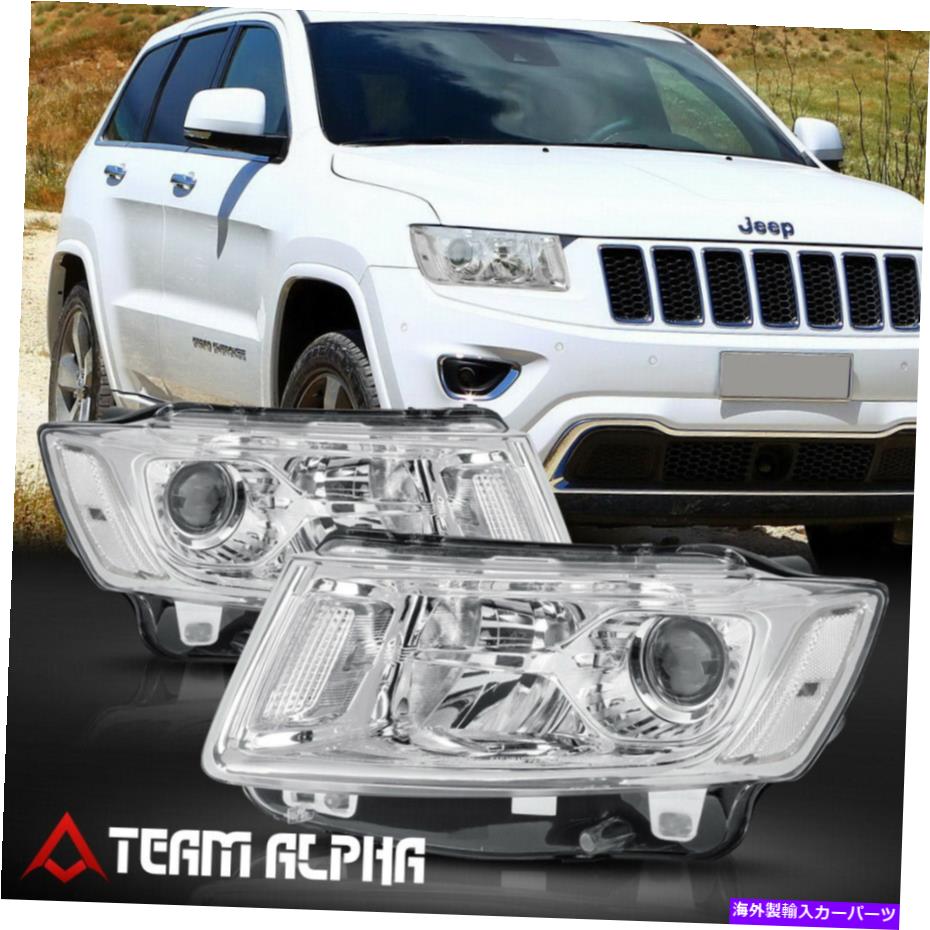 USヘッドライト フィット2014-2016 Grand Cherokee [Chrome / Clear]クリスタルコーナープロジェクターヘッドライト Fits 2014-2016 Grand Cherokee [Chrome/Clear] Crystal Corner Projector Headlight【並行輸入品】