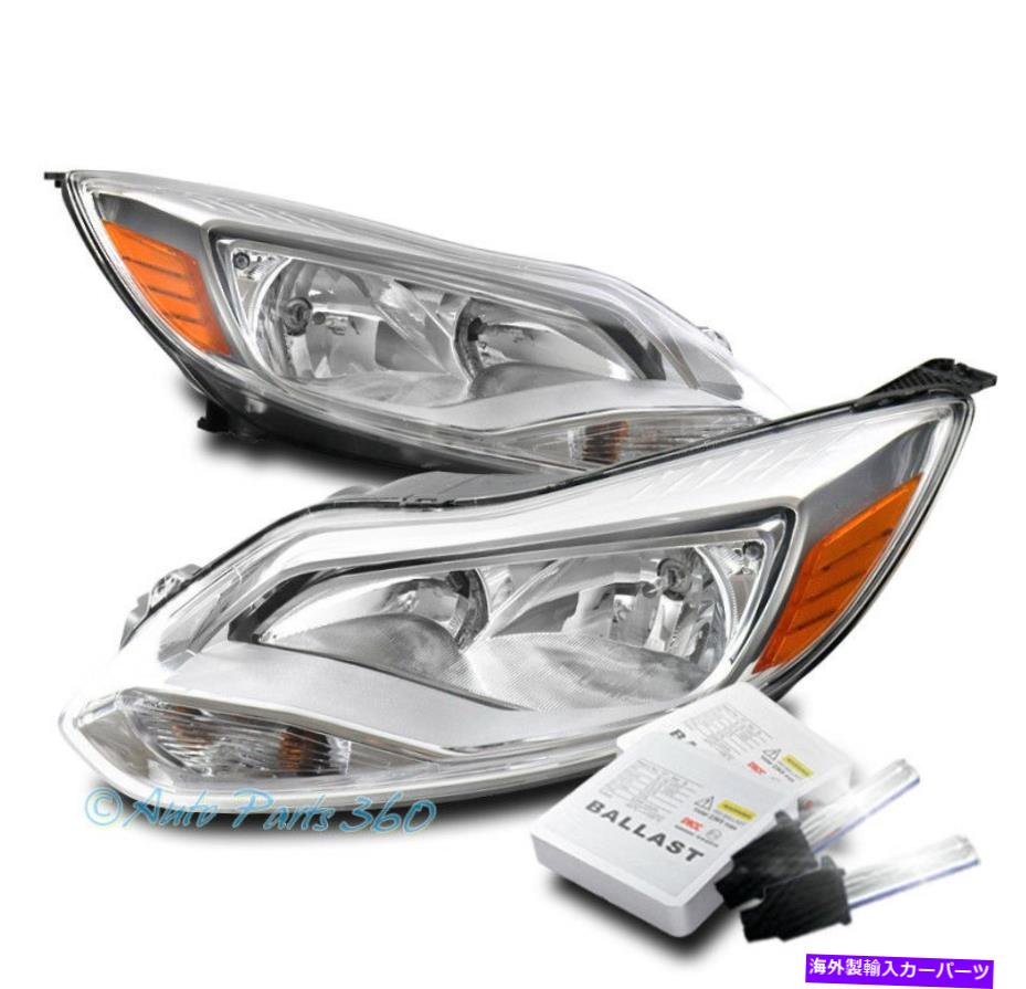 USヘッドライト 12-14フォードフォーカススタイルヘッドライトヘッドランプクロームアンバー+ 6KキセノンHID FOR 12-14 FORD FOCUS CRYSTAL STYLE HEADLIGHT HEADLAMP CHROME AMBER +6K XENON HID【並行輸入品】｜Us Custom Parts Shop USDM