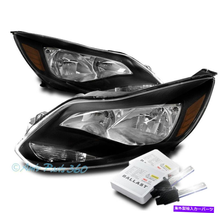 USヘッドライト 12-14フォーカスフォーカススタイルヘッドライトヘッドランプブラックアンバーw / 6KキセノンHID FOR 12-14 FORD FOCUS CRYSTAL STYLE HEADLIGHT HEADLAMP BLACK AMBER W/6K XENON HID【並行輸入品】