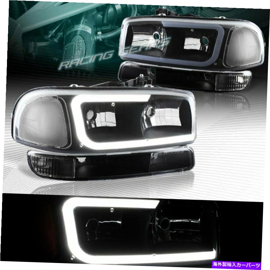 USヘッドライト BLK DRL LEDヘッドライト+バンパーW /クリアリフレクターフィット00-06 GMC Yukon XL1500 / 2500 BLK DRL LED HEADLIGHTS+BUMPER W/CLEAR REFLECTOR FIT 00-06 GMC YUKON XL1500/2500【並行輸入品】