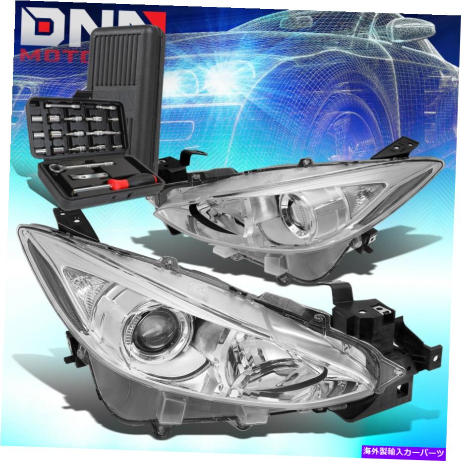 USヘッドライト 2014-2016 Mazda 3 BM Chromeクリアサイドプロジェクターヘッドライトヘッドランプ+ツール FOR 2014-2016 MAZDA 3 BM CHROME CLEAR SIDE PROJECTOR HEADLIGHT HEAD LAMPS+TOOLS【並行輸入品】 47,681円