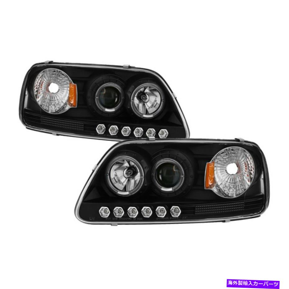 USヘッドライト Spyder Pro YD FF15097 1P AM BKペアLED Haloプロジェクターヘッドライトの探検 SPYDER PRO YD FF15097 1P AM BK Pair LED Halo Projector Headlights for Expedition【並行輸入品】