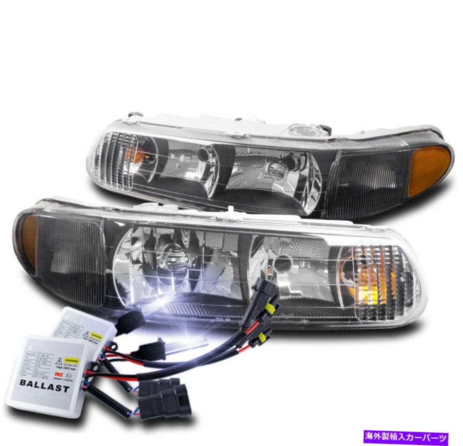 USヘッドライト 1997年から2005年のBuick Century / 2004 Regal Black Headlights Lamp W / 10K Xenon HID NEW FOR 1997-2005 BUICK CENTURY/2004 REGAL BLACK HEADLIGHTS LAMP W/10K XENON HID NEW【並行輸入品】