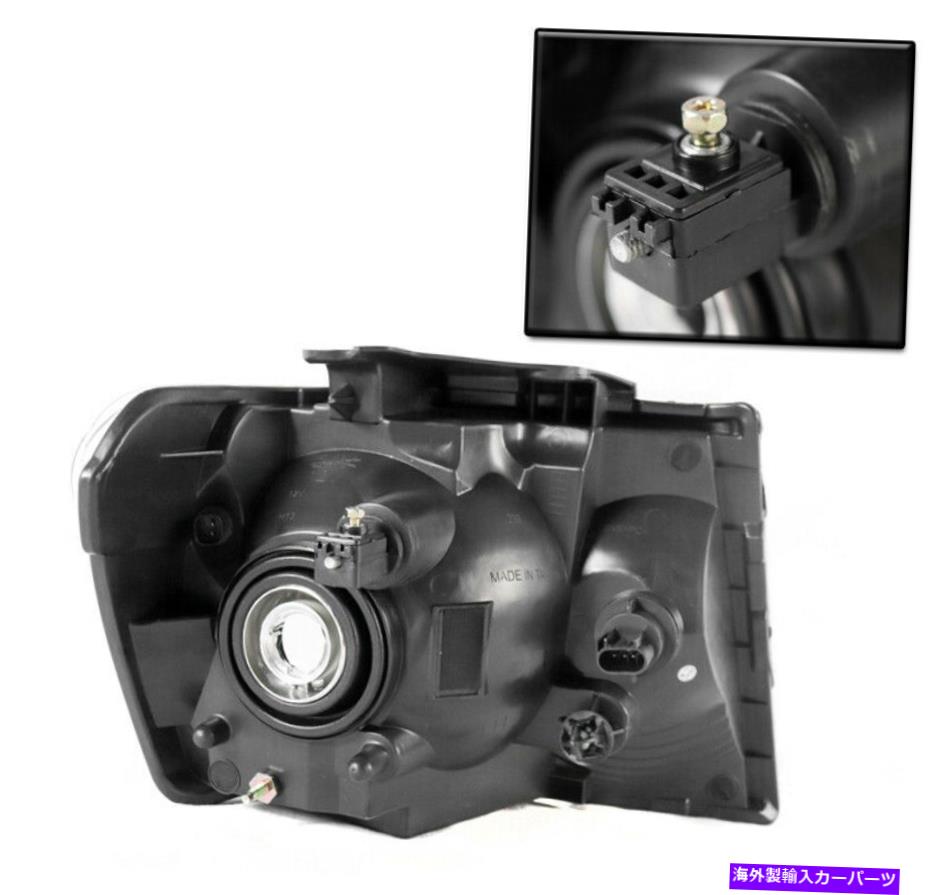 USヘッドライト 2007-2009 Dodge Durangoブラック交換ヘッドライトW / Blue LED DRLランプセット FOR 2007-2009 DODGE DURANGO BLACK REPLACEMENT HEADLIGHT W/BLUE LED DRL LAMP SET【並行輸入品】