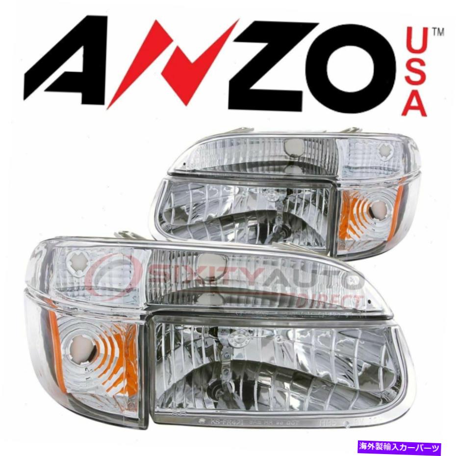 USヘッドライト 電気照明体のためのAnzousa 111040ヘッドライトセット AnzoUSA 111040 Headlight Set for Electrical Lighting Body Exterior my【並行輸入品】|Us Custom Parts Shop USDM