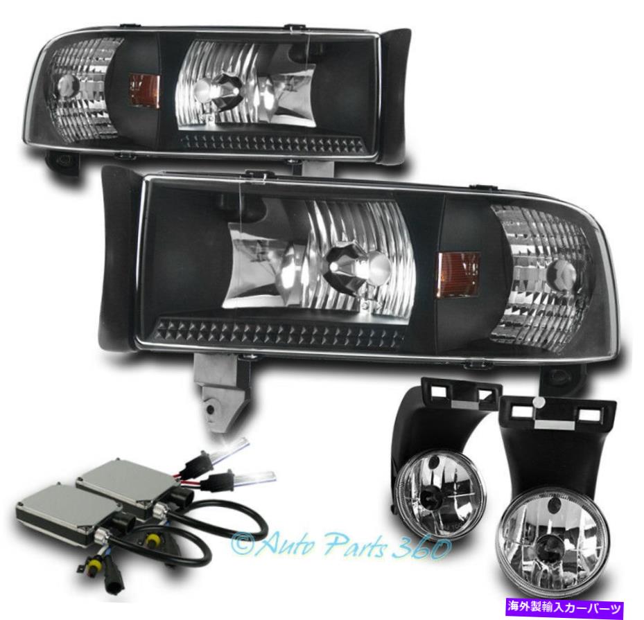 USヘッドライト 94-01ラムピックアップブラッククリスタルヘッドライトW /クロムバンパーフォグランプ+ 6K HID FOR 94-01 RAM PICKUP BLACK CRYSTAL HEAD LIGHTS W/CHROME BUMPER FOG LAMP+6K HID【並行輸入品】｜Us Custom Parts Shop USDM