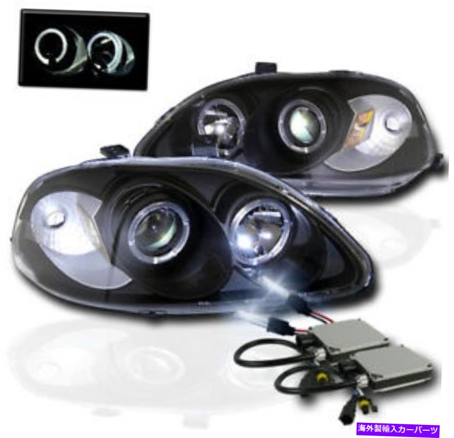 USヘッドライト 1999-2000ホンダシビックブラックハロープロジェクターヘッドライトランプW / 8000KキセノンHID FOR 1999-2000 HONDA CIVIC BLACK HALO PROJECTOR HEADLIGHTS LAMP W/8000K XENON HID【並行輸入品】|Us Custom Parts Shop USDM