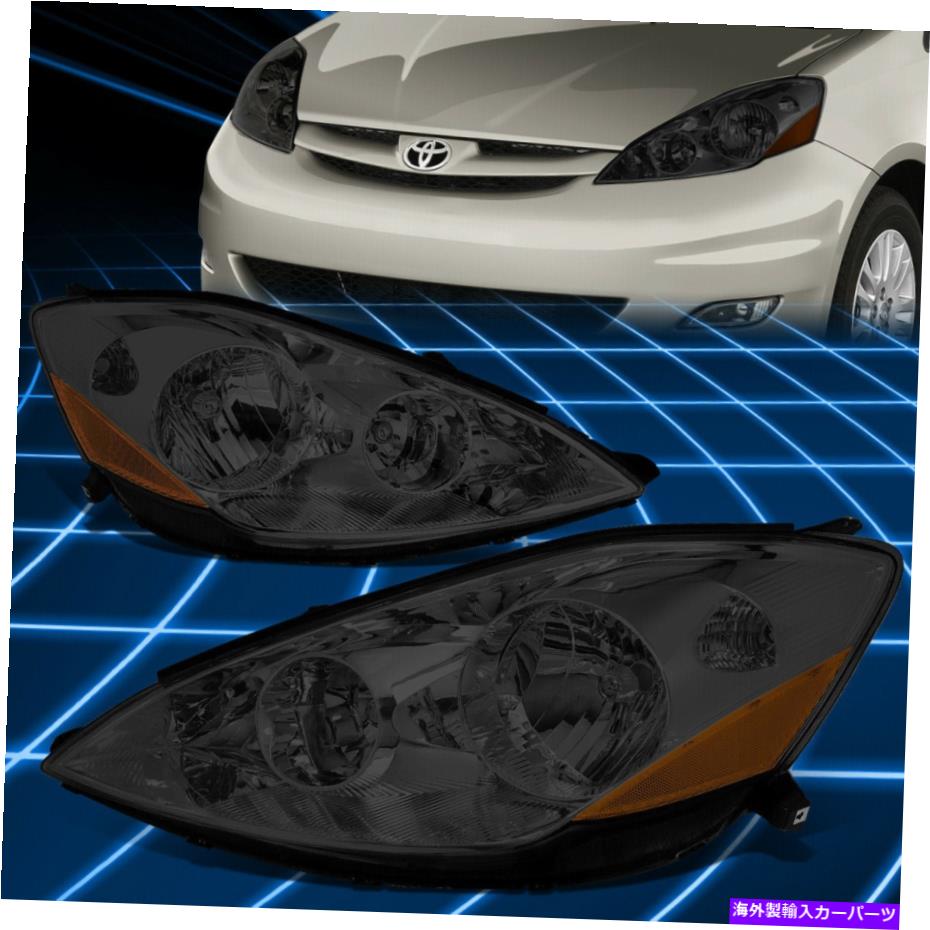 USヘッドライト 06-10 Sienna XL20ハロゲンスモークアンバーコーナーヘッドライトランプの取り替え For 06-10 Sienna XL20 Halogen Smoked Amber Corner Headlights Lamps Replacement【並行輸入品】|Us Custom Parts Shop USDM