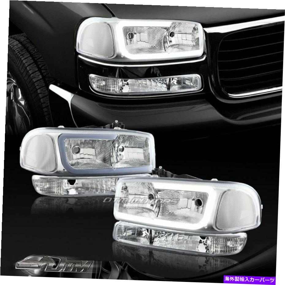 USヘッドライト 2000-2006 GMC Yukon XL 1500 2500 G2 DRL LEDクロムクリアヘッドライト+バンパー For 2000-2006 GMC Yukon XL 1500 2500 G2 DRL LED Chrome Clear Headlights+Bumper【並行輸入品】｜Us Custom Parts Shop USDM