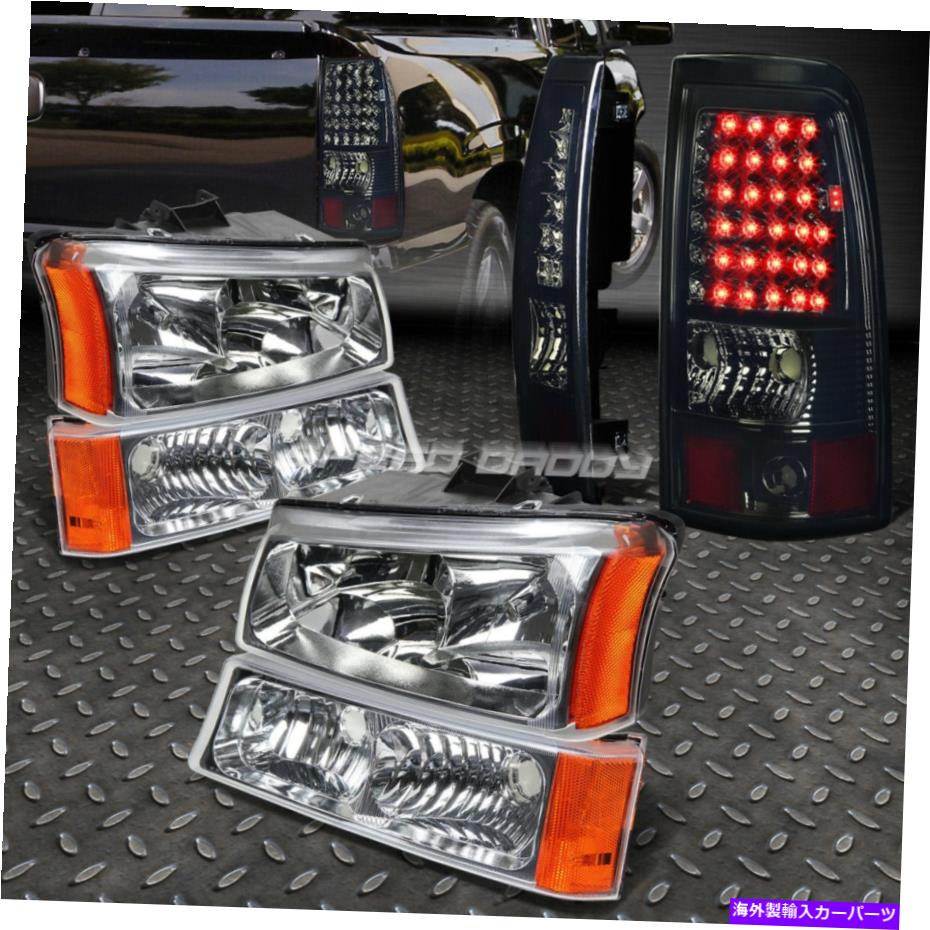 USヘッドライト クロムクリスタルヘッドライト+バンパー+スモークLEDテールライトは03-07シーバーシルバラード CHROME CRYSTAL HEADLIGHT+BUMPER+SMOKED LED TAIL LIGHT FOR 03-07 CHEVY SILVERADO【並行輸入品】