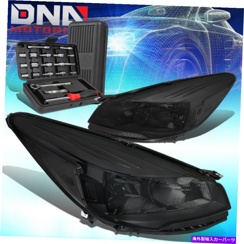 USヘッドライト 2013-2016 Ford Escape SUV 2PCSスモークスカートシグナルヘッドライトランプ+ツール FOR 2013-2016 FORD ESCAPE SUV 2PCS SMOKED CLEAR TURN SIGNAL HEADLIGHT LAMP+TOOLS【並行輸入品】