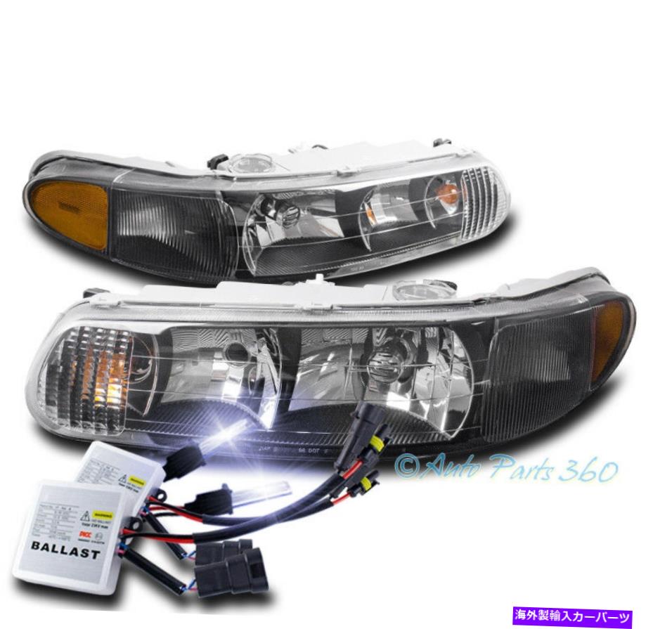 USヘッドライト 97-05 Buick Century / 97-04リーガルクリスタルスタイルブラックヘッドライトW / 10K HIDキット FOR 97-05 BUICK CENTURY/97-04 REGAL CRYSTAL STYLE BLACK HEADLIGHT W/10K HID KIT【並行輸入品】