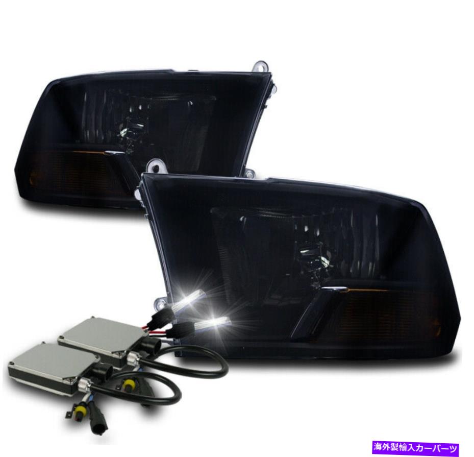 USヘッドライト 2009-2018 RAM 1500/2010 + 2500 3500ブラック/スモークヘッドライト+ 8000KキセノンHID FOR 2009-2018 RAM 1500/2010+ 2500 3500 BLACK/SMOKE HEADLIGHTS +8000K XENON HID【並行輸入品】｜Us Custom Parts Shop USDM